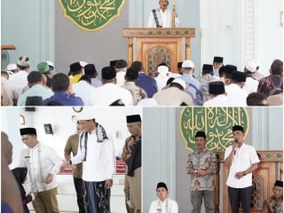 Bupati dan Wabup Hadir Rangka Jumat Berkah Sekaligus Meninjau Pembangunan Jalan di Desa Ujung Batu 1