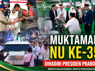 Menghadiri Pembukaan Muktamar ke-35 NU, Presiden Prabowo: "Jas Hijau"