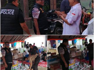 Satresnarkoba Polres Padangsidimpuan Menyalurkan Bantuan ke Para Korban Kebakaran di Kantin