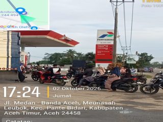 SPBU Lhok Nibong Aceh Timur Antrian Panjang, Pengguna Jalan Diminta Hati-hati