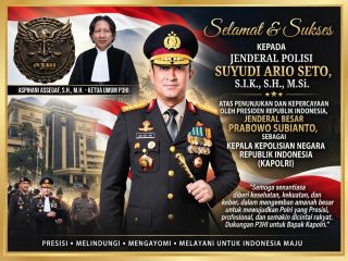 P3HI Ucapkan Selamat kepada Jenderal Polisi Suyudi Ario Seto Sebagai Kapolri