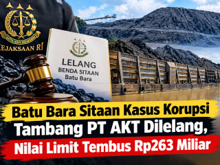 Kejaksaan RI Lelang 171 Ribu Ton Batu Bara Sitaan Kasus PT AKT, Nilai Limit Rp263 Milyar